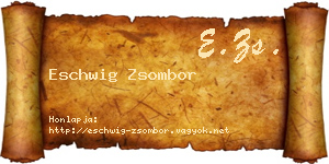 Eschwig Zsombor névjegykártya